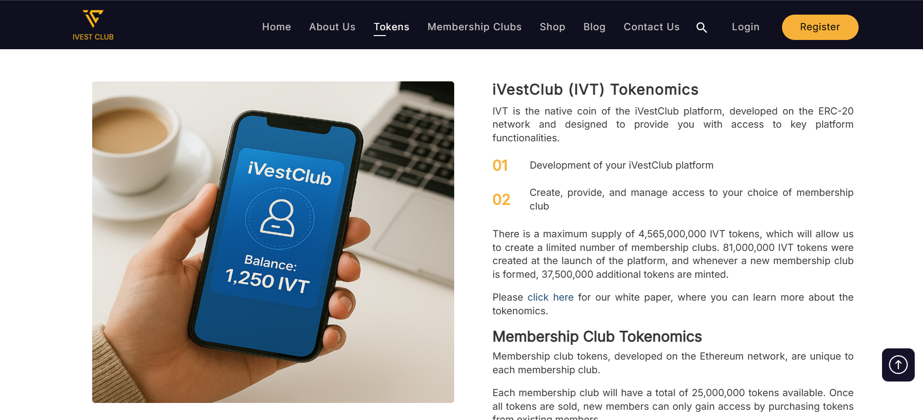 iVest Club project banner